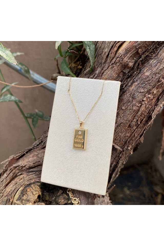 14 ayar gram külçe kolye