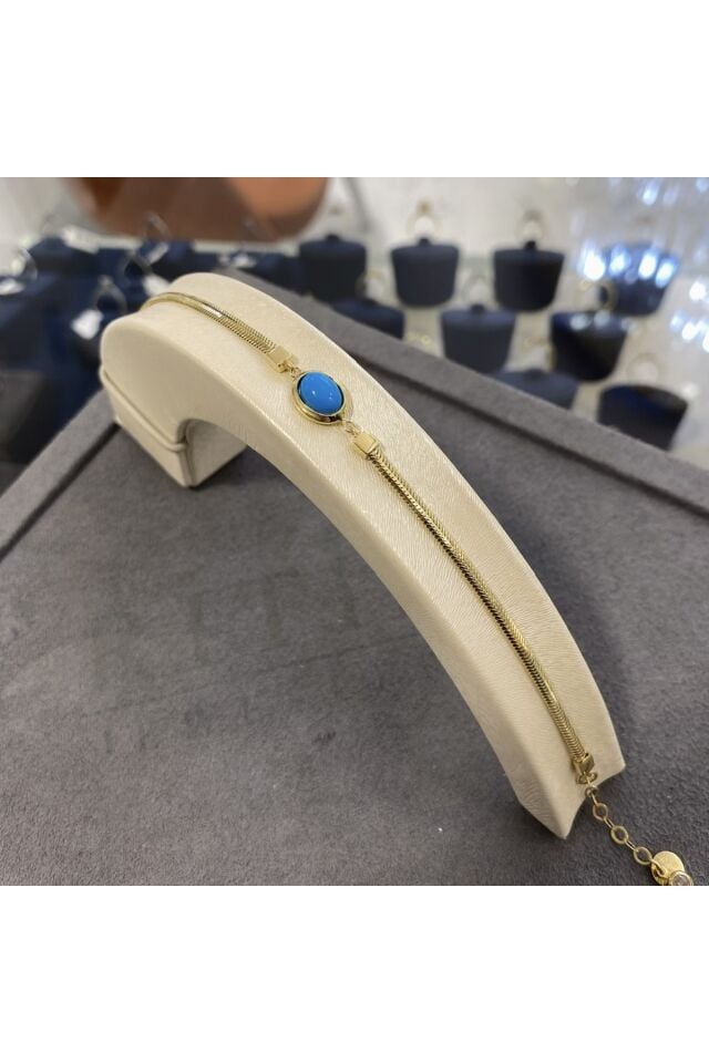 Firuze taşlı altın bileklik