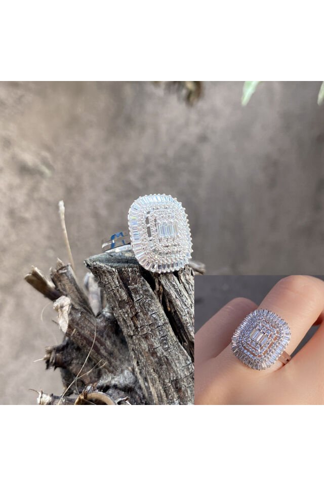 14 ayar beyaz baget altın yüzük