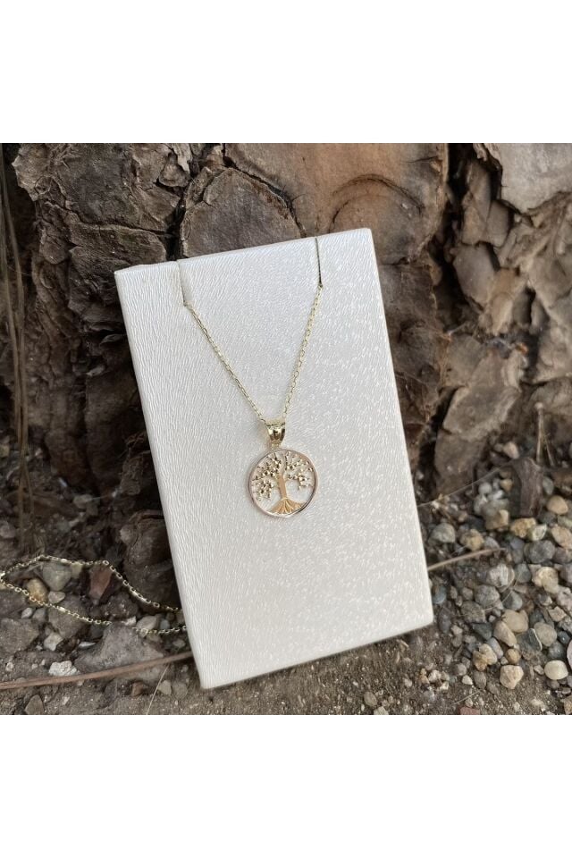 Hayat ağacı altın kolye