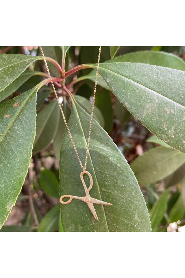 Altın makas altın kolye